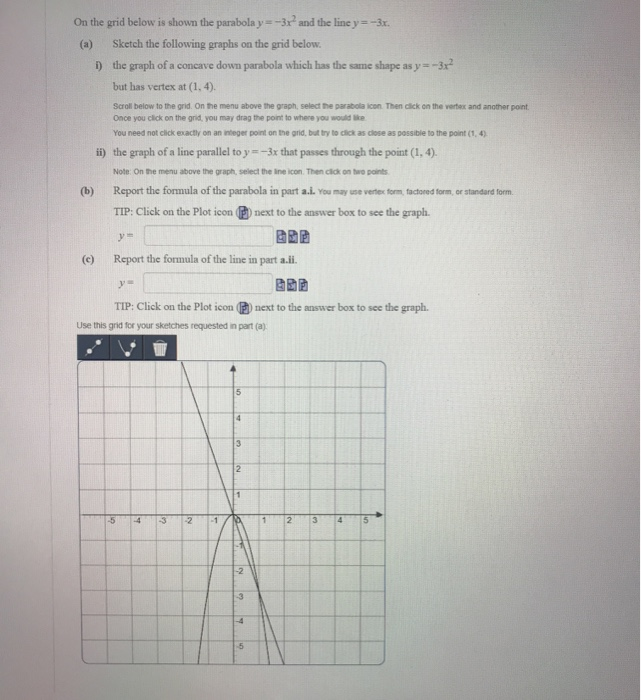 observe the intervals of increase and decrease for the... Solved On the grid below is shown the parabola y=-38 and the | Chegg.com
