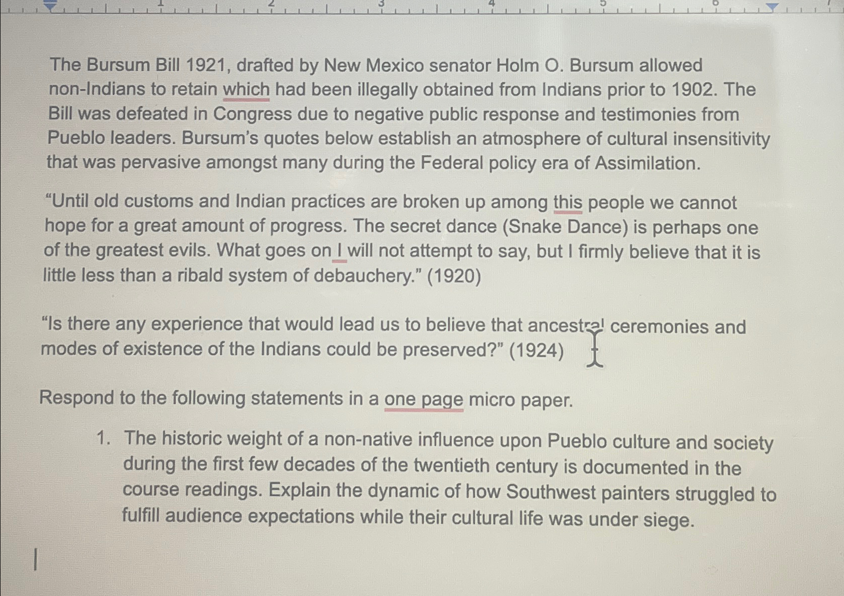 The Bursum Bill 1921, ﻿drafted by New Mexico senator