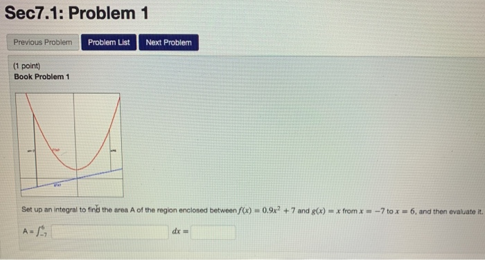 Solved Sec7.1: Problem 1 Previous Problem Problem List Next | Chegg.com