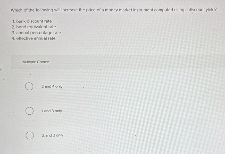 Solved Which of the following will increase the price of a | Chegg.com