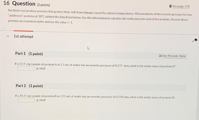 Solved 16 Question (2 points) See page 570 Northern cod | Chegg.com