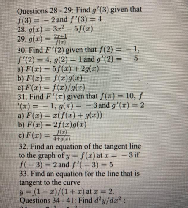 Solved Questions 28 29 Find G 3 Given That F 3 Chegg Com