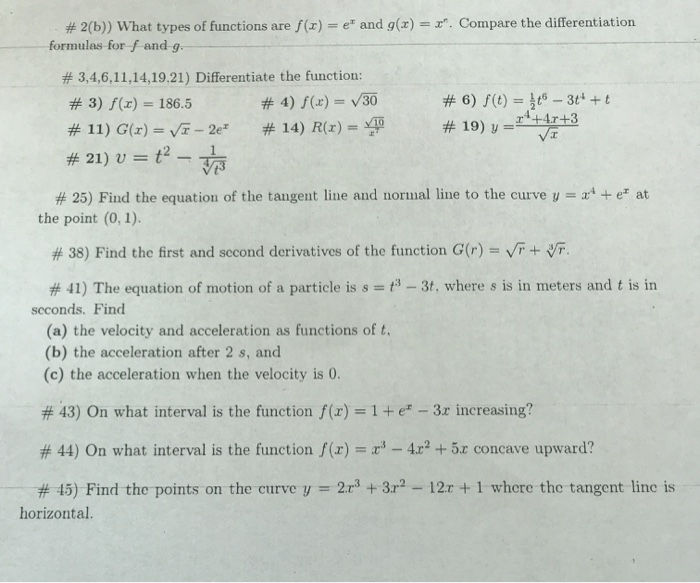 Solved 2 B What Types Of Functions Are F X E And G Chegg Com