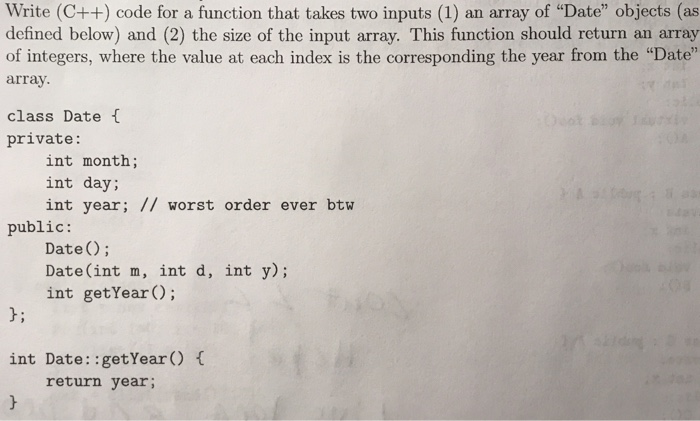 Solved Write (C++) code for a function that takes two inputs | Chegg.com