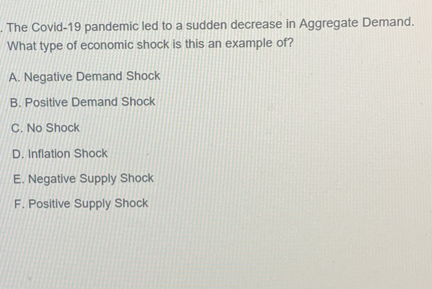 Solved The Covid-19 ﻿pandemic led to a sudden decrease in | Chegg.com