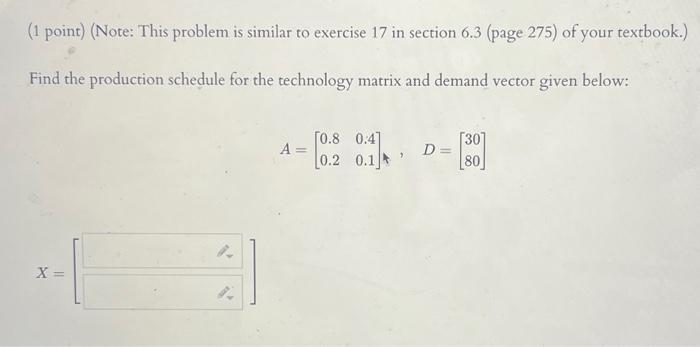 Solved (1 point) (Note: This problem is similar to exercise | Chegg.com
