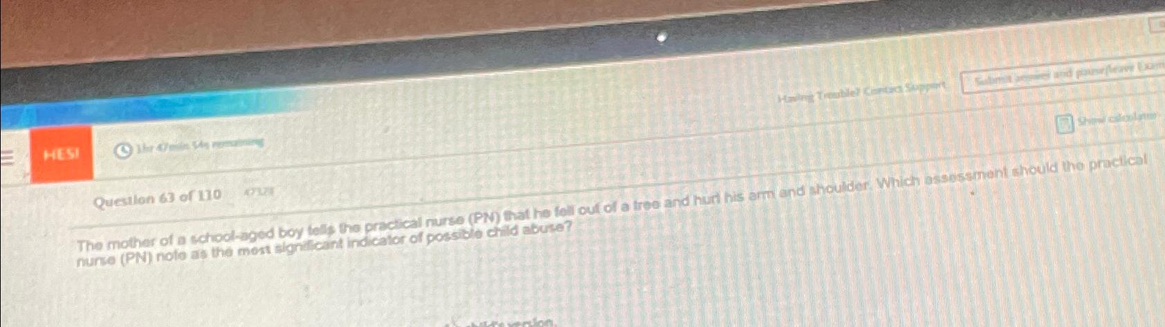 Solved HESIQuestion 63 ﻿of 170 ﻿nowThe mother of a | Chegg.com