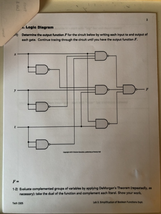 Solved bilimi.E des . 1. Logic Diagram 1-1) Determine the | Chegg.com