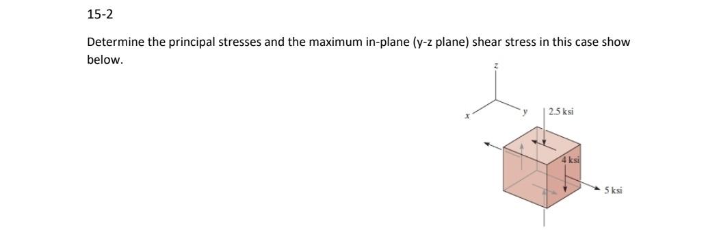 Solved Determine The Principal Stresses And The Maximum Chegg Solved Determine The Principal Stresses And The Maximum Chegg