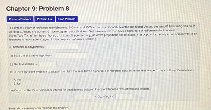Solved Chapter 9: Problem 8 Previous Problem Problem List | Chegg.com