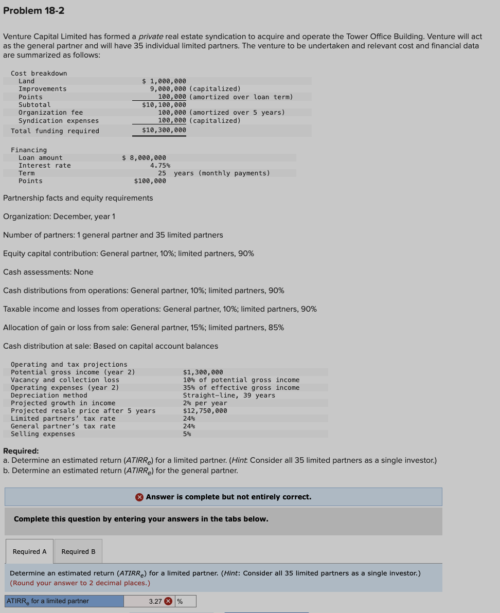 Solved Problem 182Venture Capital Limited has formed a