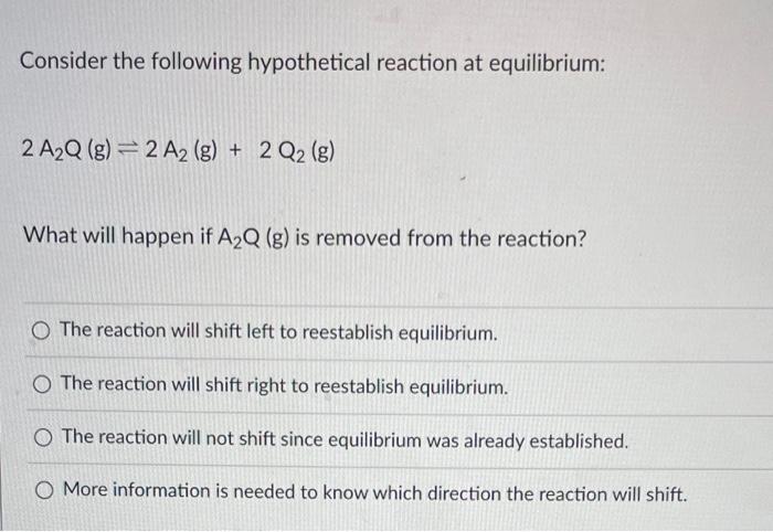 Solved Consider The Following Hypothetical Reaction At | Chegg.com