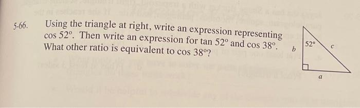 Solved 5-66. Using the triangle at right, write an | Chegg.com