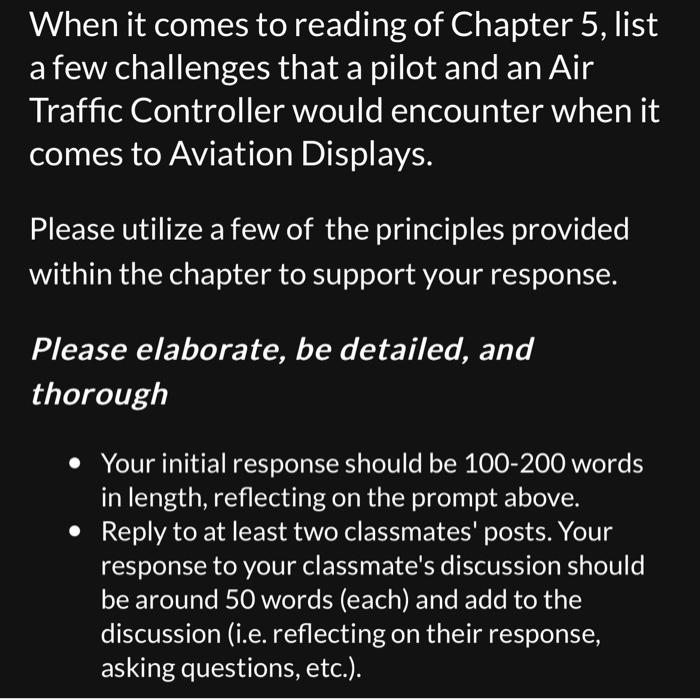 When it comes to reading of Chapter 5 , list a few | Chegg.com