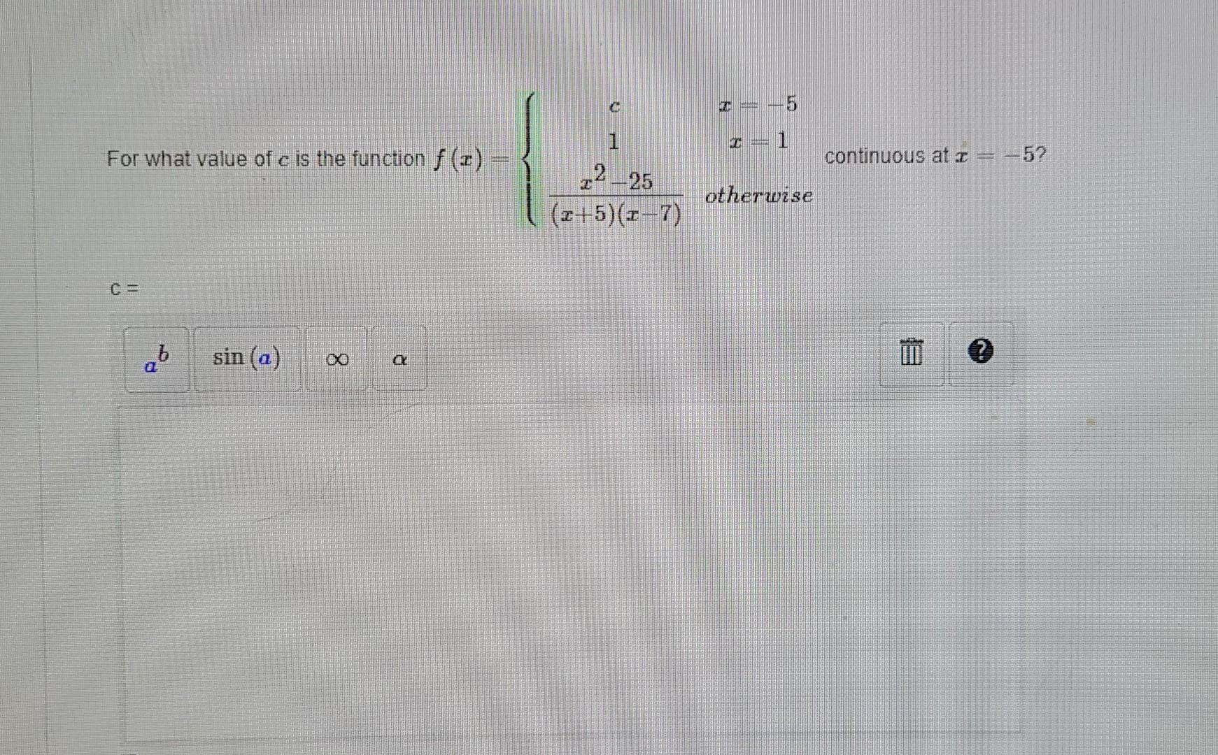 Solved For what value of c is the function f(¹) = ab sin (a) | Chegg.com