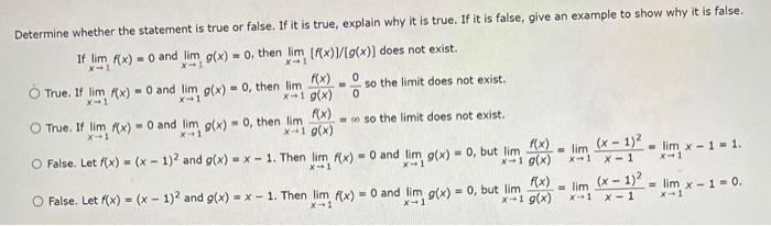 Solved Determine whether the statement is true or false. If | Chegg.com