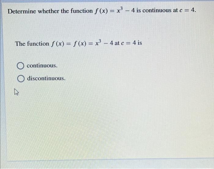 Solved Determine whether the function f (x) = x? - 4 is | Chegg.com