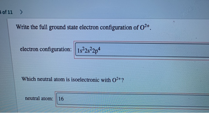 Full Ground State Electron Configuration Of O2