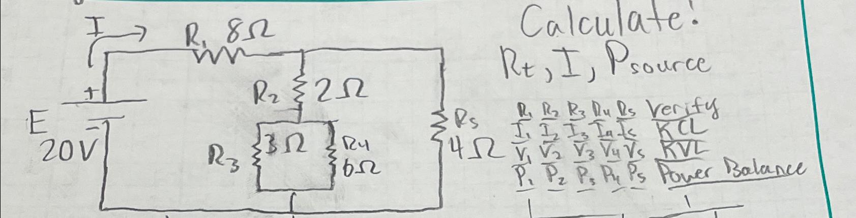 Solved Find Total Resistance, Total Current, Current For | Chegg.com