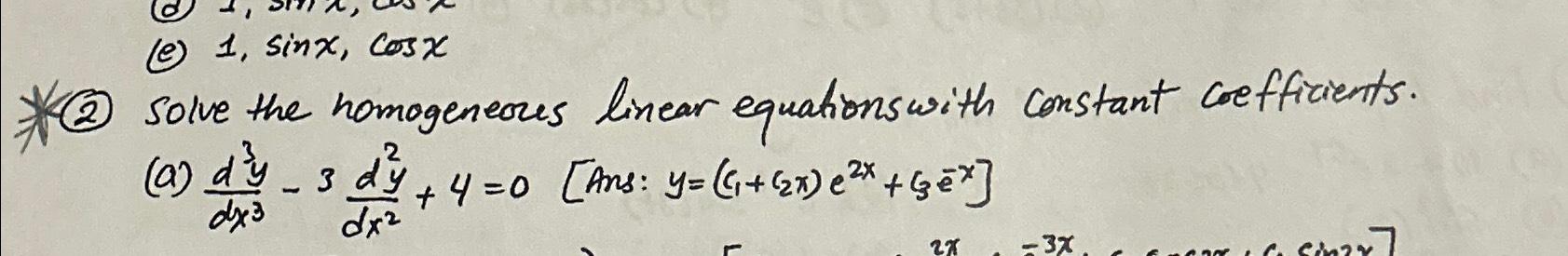 Solved Solve the homogeneous linear equationswith constant | Chegg.com