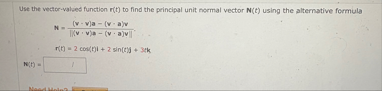 Solved Use the vector-valued function r(t) ﻿to find the | Chegg.com