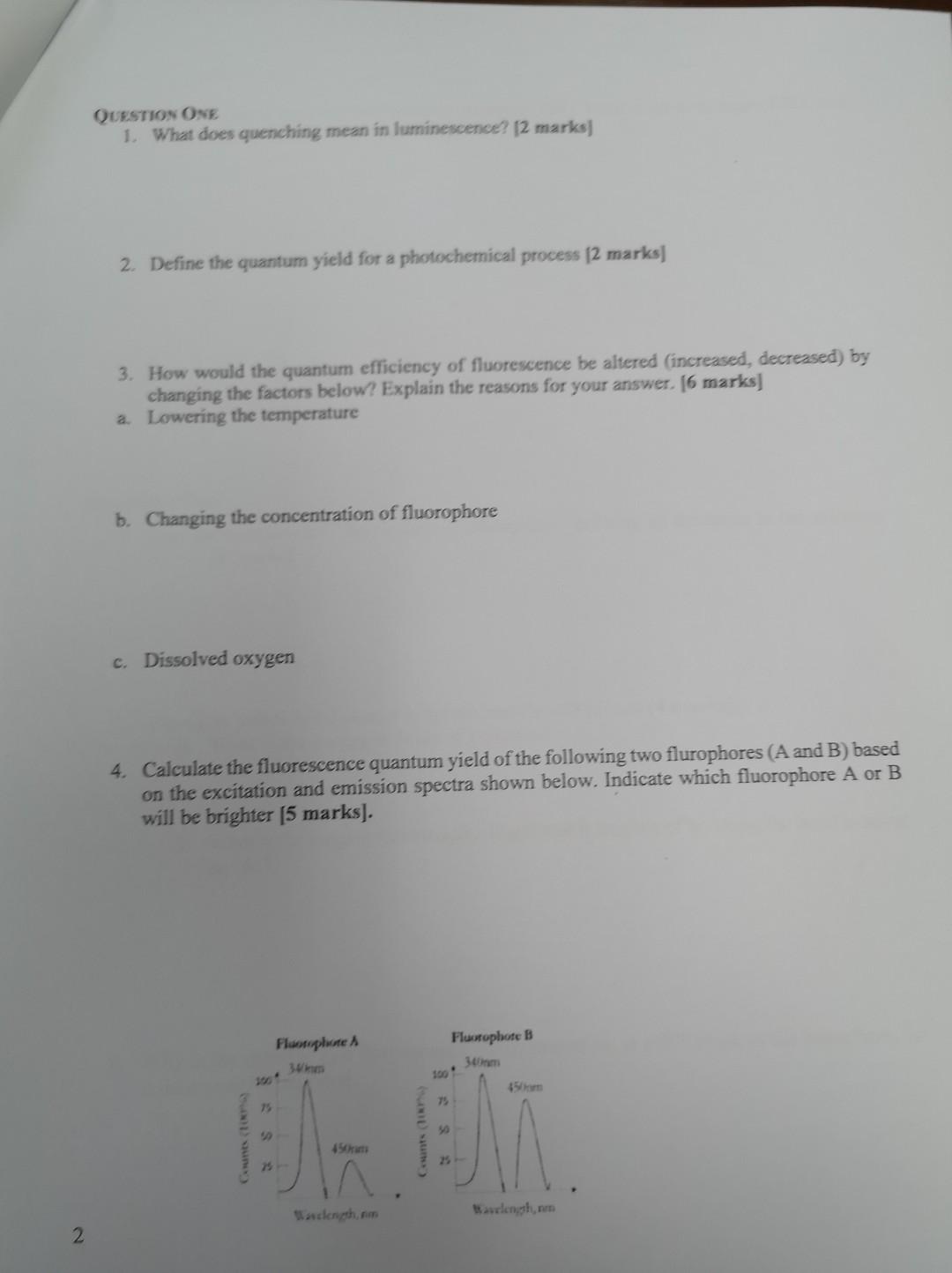 Solved QUESTION ONE 1. What does quenching mean in