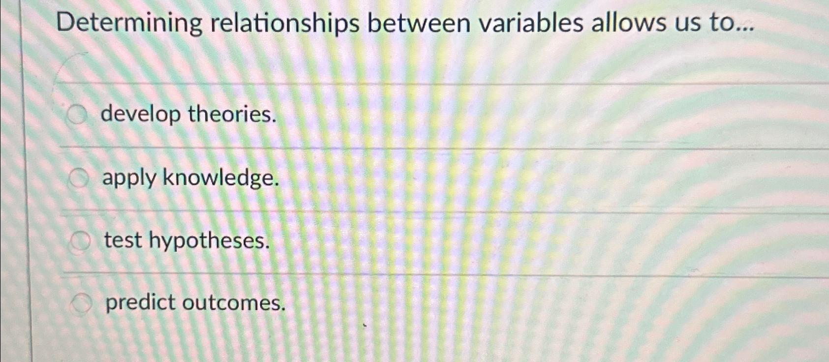 Determining Relationships