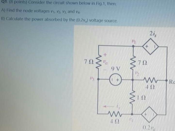Solved points) Consider the circuit shown below in Fig. 1, | Chegg.com