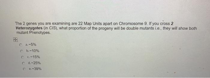 Solved The 2 genes you are examining are 22 Map Units apart | Chegg.com