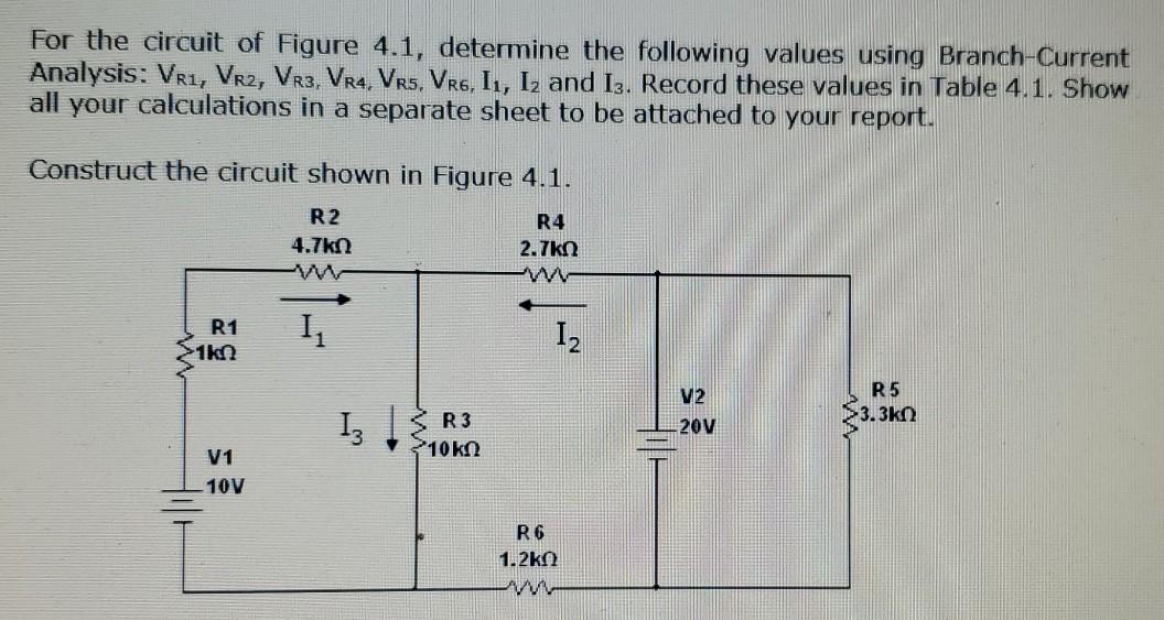 Solved For the circuit of Figure 4.1, determine the | Chegg.com