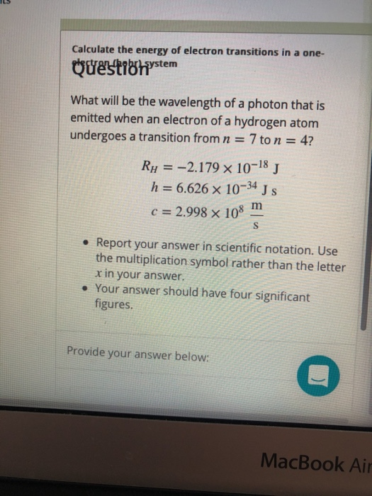 Solved Calculate the energy of electron transitions in a | Chegg.com