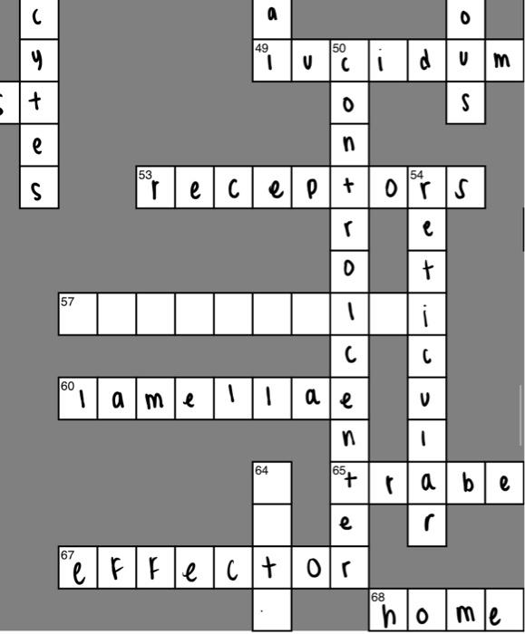 can someone help me finish my crossword puzzle? im Chegg com