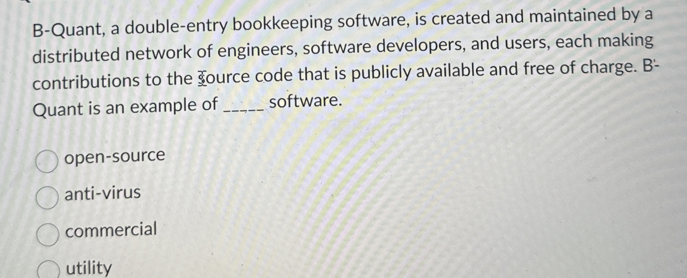 Solved B-Quant, a double-entry bookkeeping software, is | Chegg.com