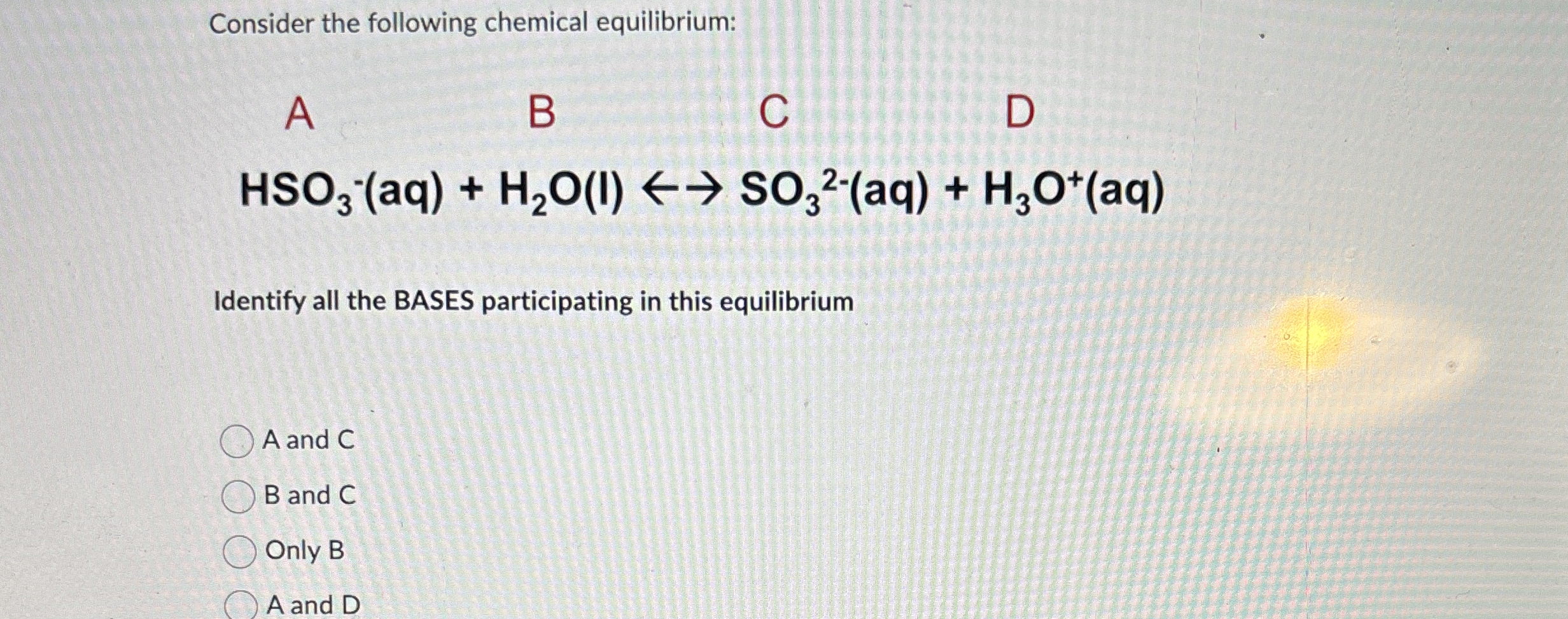Solved Consider the following chemical | Chegg.com