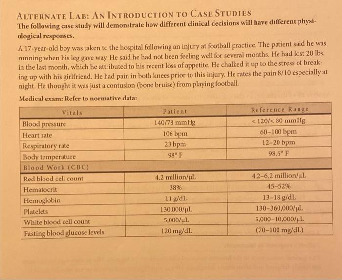 Solved ALTERNATE LAB: AN INTRODUCTION TO CASE STUDIES The | Chegg.com