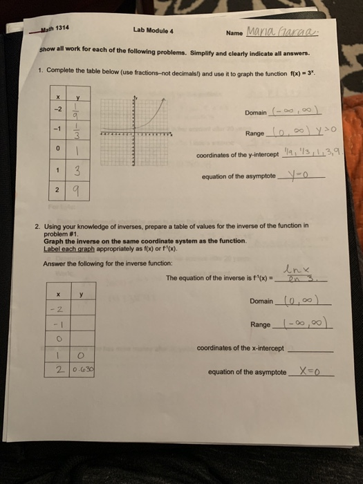 Solved nath 1314 Lab Module 3 page 4 4. For the function | Chegg.com
