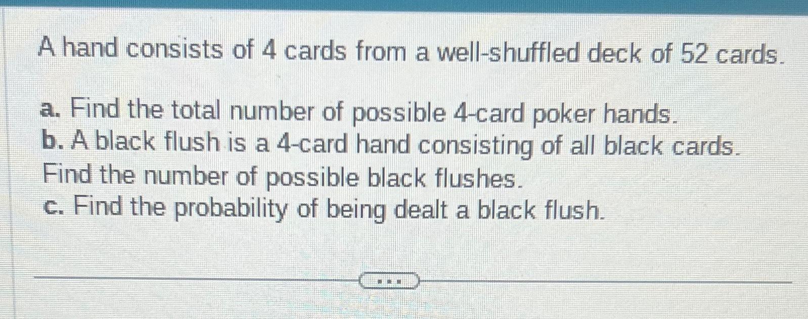 Solved A hand consists of 4 ﻿cards from a wellshuffled deck