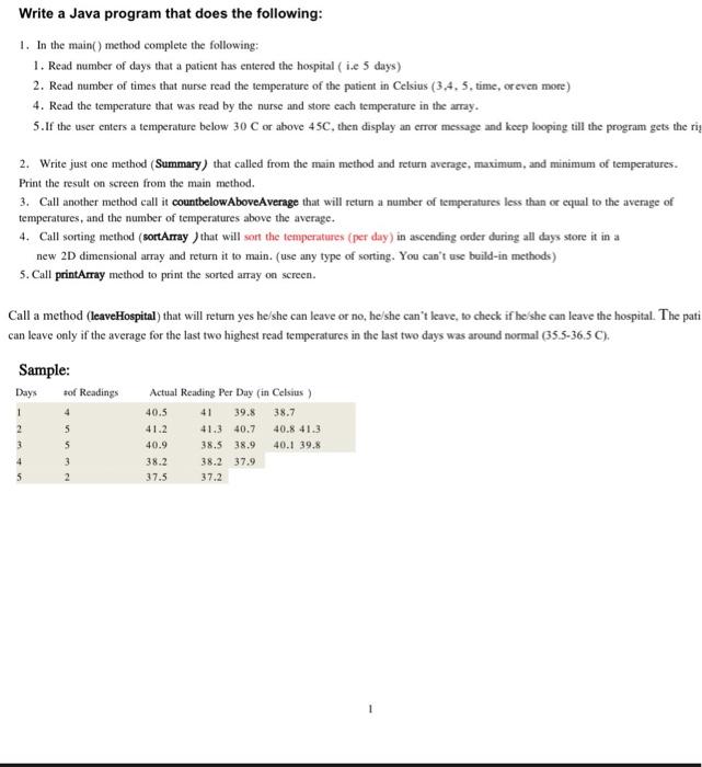 Write a Java program that does the following: 1. In | Chegg.com