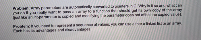 Solved Problem: Array parameters are automatically converted | Chegg.com