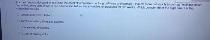 Solved An experiment was designed to determine the effect of | Chegg.com