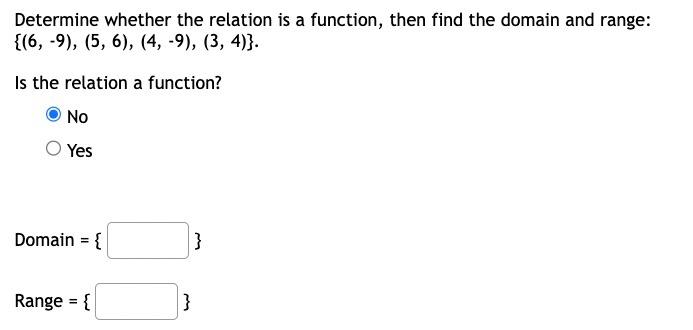 Solved Determine whether the relation is a function, then | Chegg.com