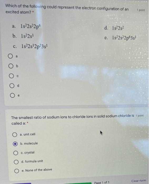 Solved Which Of The Following Could Represent The Electron Chegg Com   Image