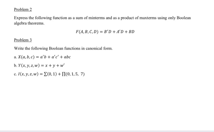 Solved Problem 2 Express The Following Function As A Sum Of | Chegg.com