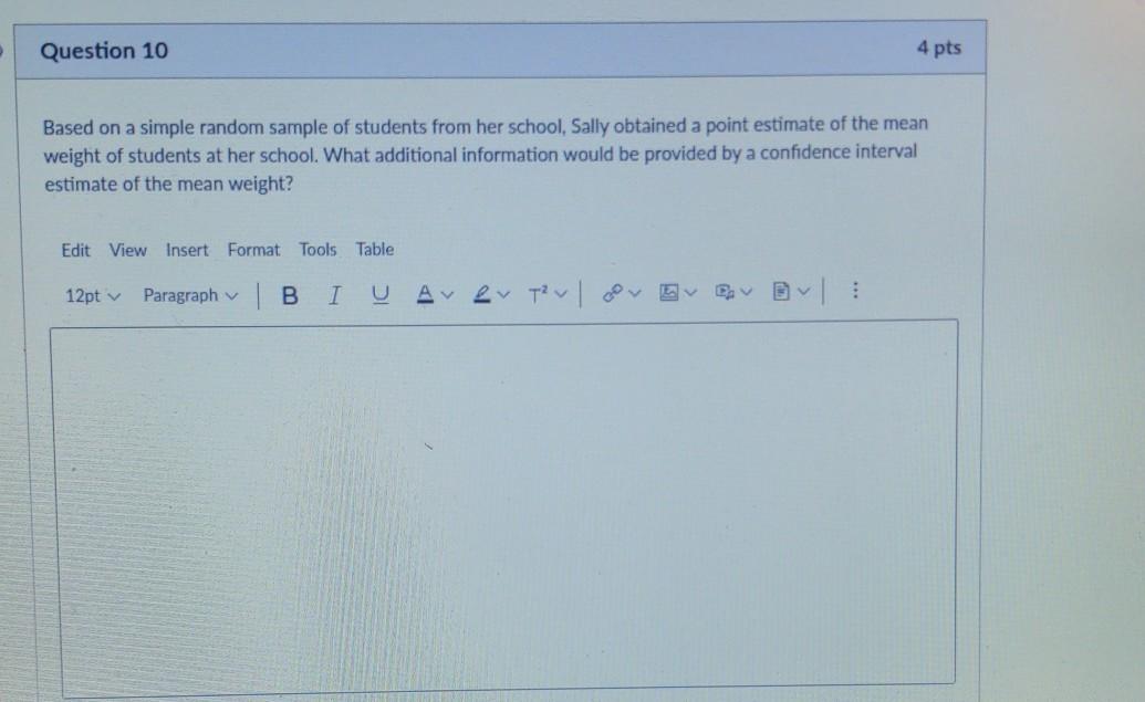 Solved Question 10 4 pts Based on a simple random sample of | Chegg.com
