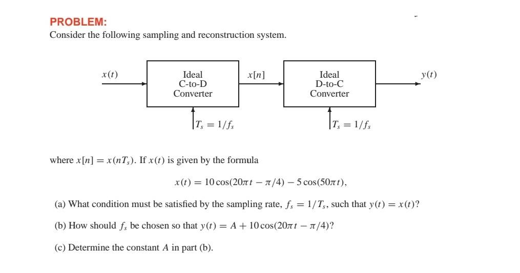 Solved PROBLEM: Consider the following sampling and | Chegg.com