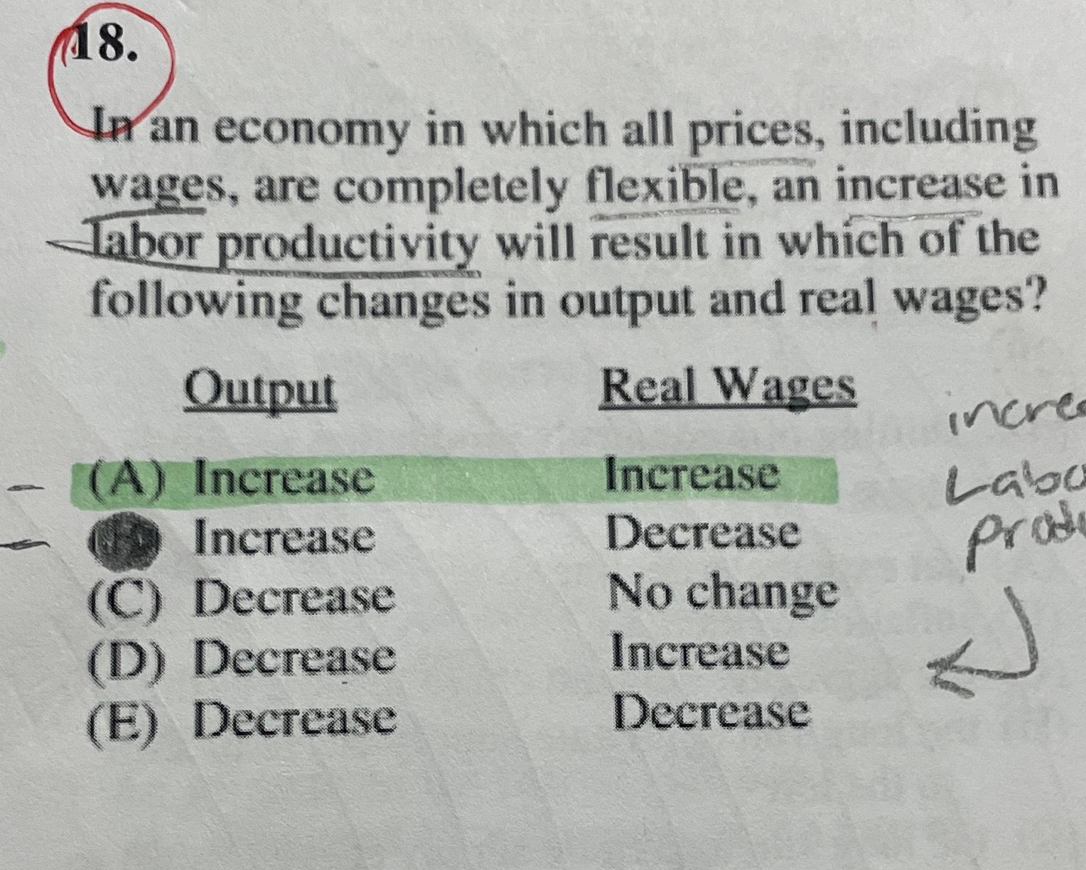 Solved In an economy in which all prices, including wages, | Chegg.com