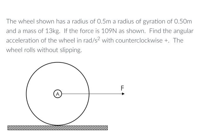 Solved The wheel shown has a radius of 0.5 m a radius of | Chegg.com