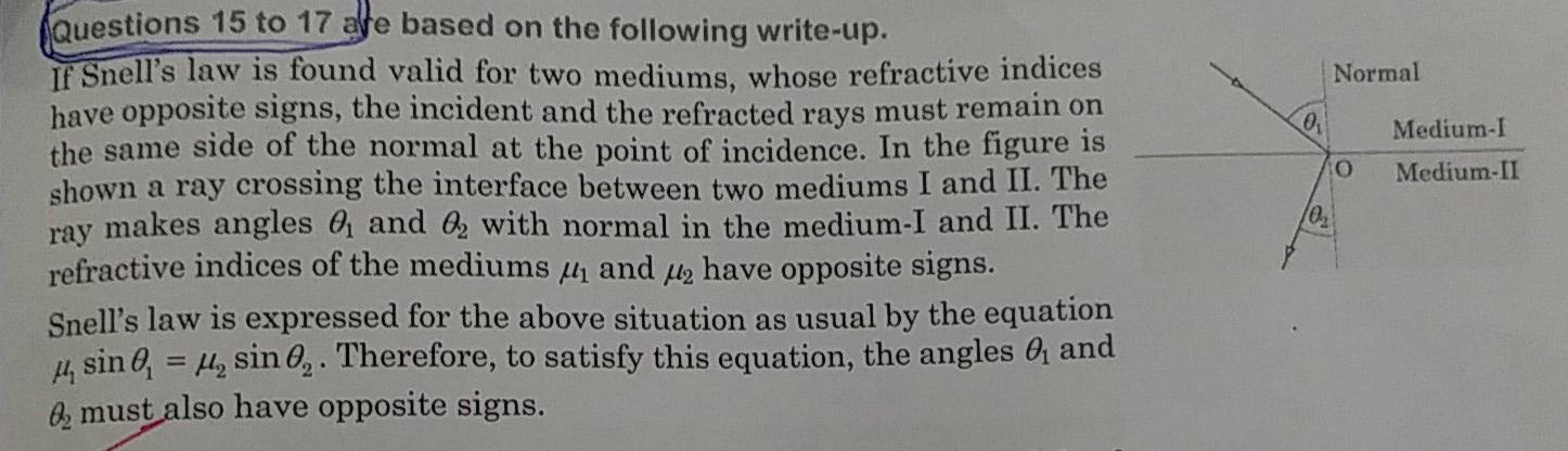 Normal Medium-I o Medium-II Questions 15 to 17 are | Chegg.com