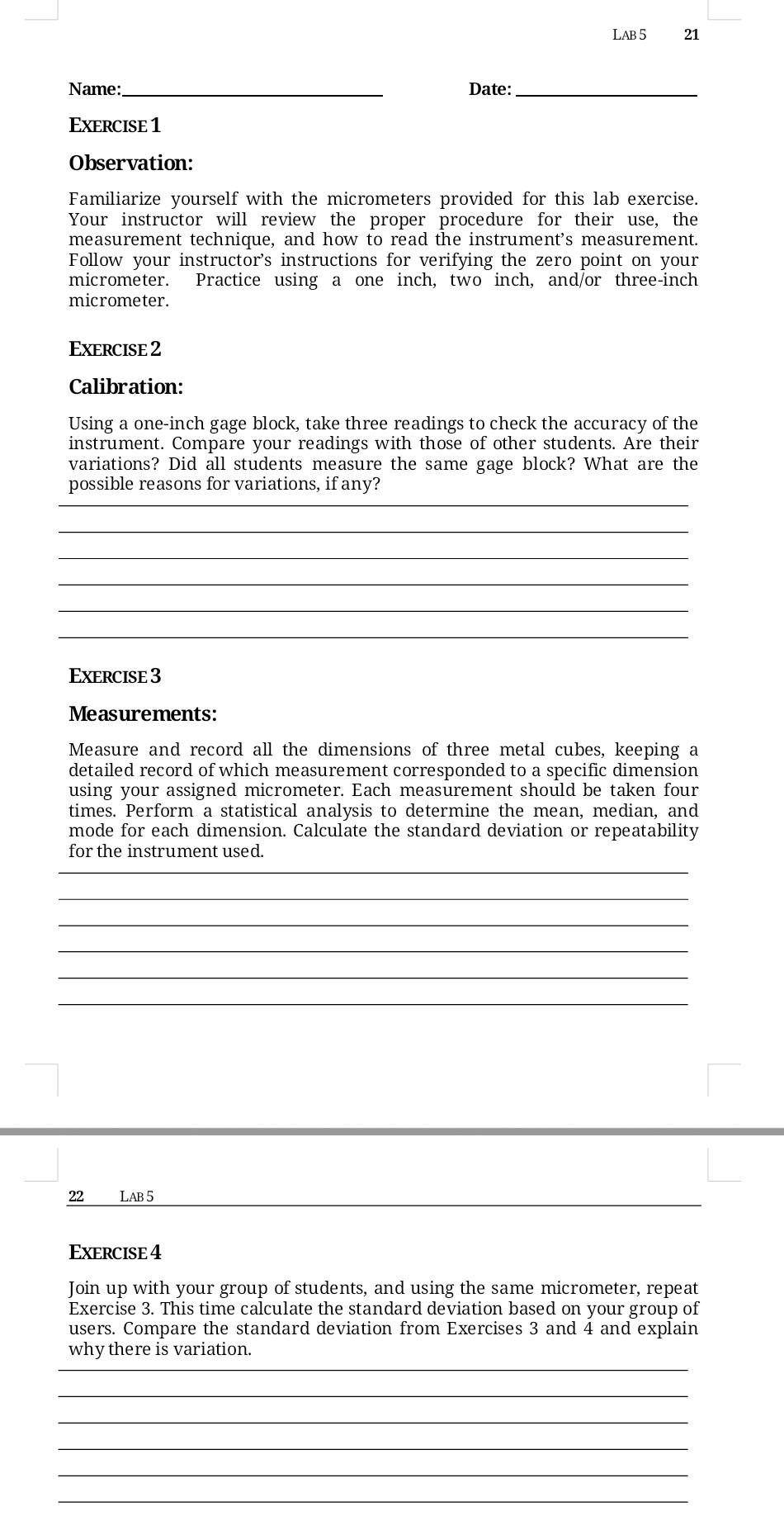 Solved Lab 2 Micrometer Instruments Prerequisite: Chapter 7, | Chegg.com