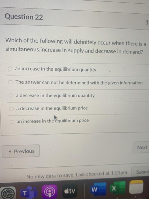 Solved Question 22 1 Which of the following will definitely | Chegg.com
